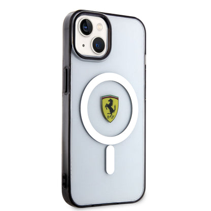 iPhone 14 Plus Kılıf Ferrari M-safe Şarj Özellikli Transparan Dizayn Kılıf