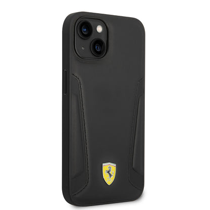 iPhone 14 Plus Kılıf Ferrari orijinal Lisanslı M-safe Şarj Özellikli Deri Kenarları Damgalı Dizayn Kılıf