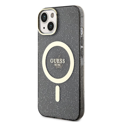 iPhone 14 Plus Kılıf GUESS M-safe Şarj Özellikli Glitter Kılıf