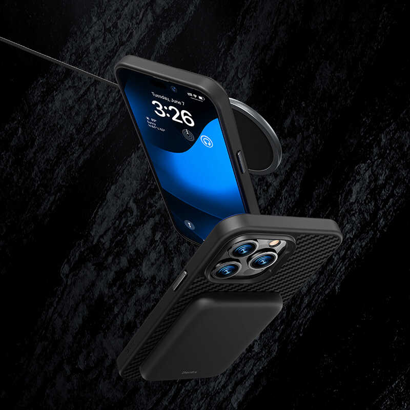 iPhone 14 Plus Kılıf Karbon Fiber Benks Civilian Aramid Protective Kılıf