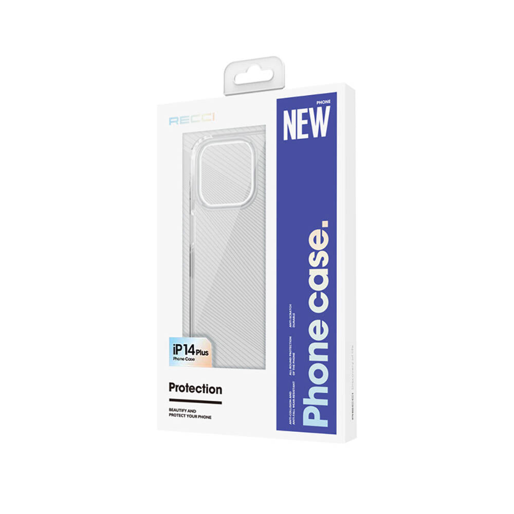 iPhone 14 Plus Kılıf M-safe Şarj Özellikli Airbagli Şeffaf PC Arka Yüzey Recci Magnetik Suction Serisi Kılıf