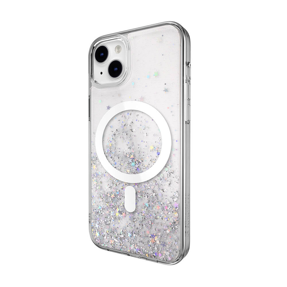 iPhone 14 Plus Kılıf M-safe Şarj Özellikli Parlayan Simli Şeffaf Lisanslı Switcheasy Starfield-M Kılıf