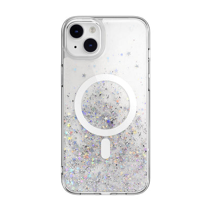 iPhone 14 Plus Kılıf M-safe Şarj Özellikli Parlayan Simli Şeffaf Lisanslı Switcheasy Starfield-M Kılıf