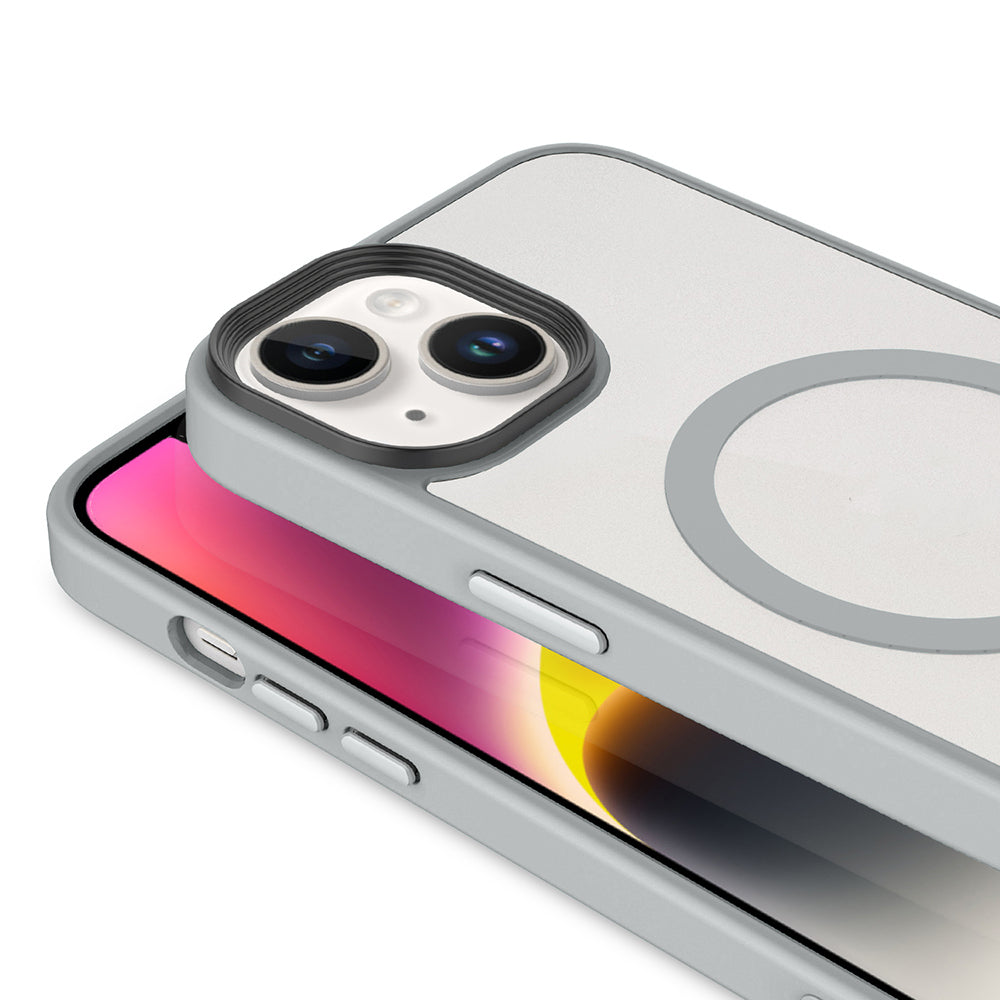 iPhone 14 Plus Kılıf Mat Arka Yüzey Wireless Şarj Özellikli Zore Flet M-safe Kılıf