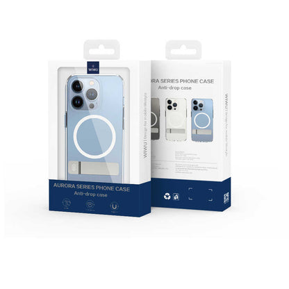 iPhone 14 Plus Kılıf Standlı M-safe Wireless Şarj Özellikli Wiwu Aurora Serisi Kılıf