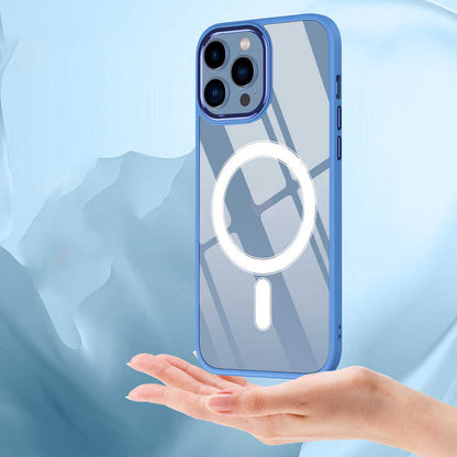 iPhone 14 Plus Kılıf Wireless Şarj Özellikli Zore Krom M-safe Silikon Kılıf