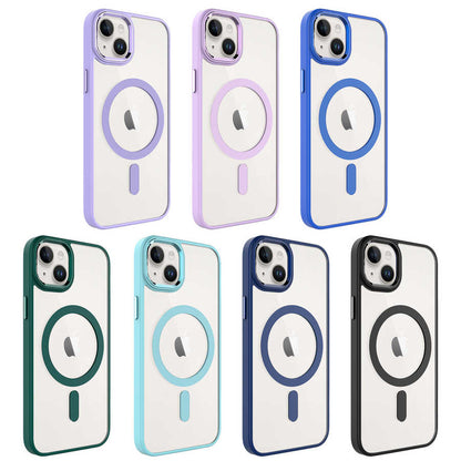 iPhone 14 Plus Kılıf Wireless Şarj Özellikli Zore Krom M-safe Silikon Kılıf