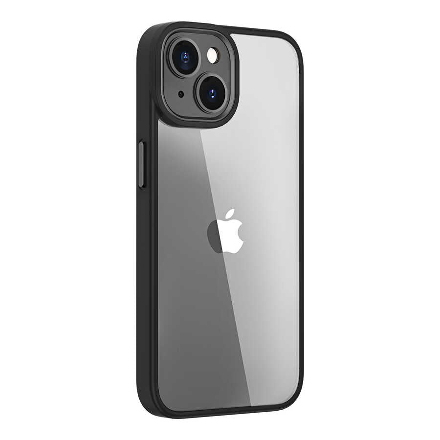 iPhone 14 Plus Kılıf Wiwu VCC-104 Lens Korumalı Renkli Kenar Arkası Şeffaf Vivid Clear Kılıf