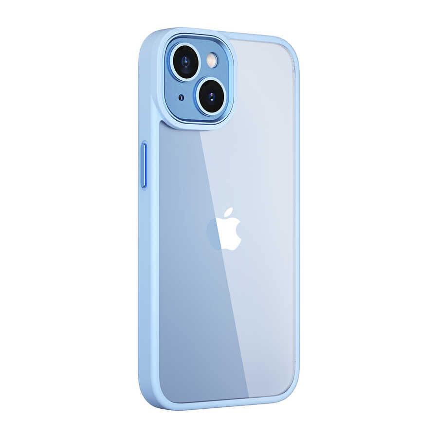 iPhone 14 Plus Kılıf Wiwu VCC-104 Lens Korumalı Renkli Kenar Arkası Şeffaf Vivid Clear Kılıf