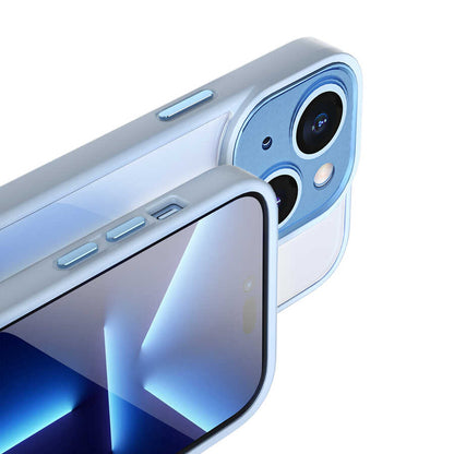 iPhone 14 Plus Kılıf Wiwu VCC-104 Lens Korumalı Renkli Kenar Arkası Şeffaf Vivid Clear Kılıf