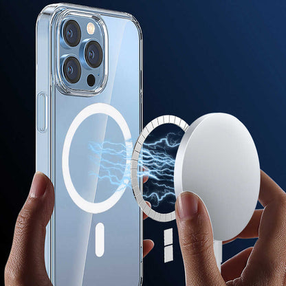iPhone 14 Plus Wiwu M-safe Şarj Özellikli Lens Korumalı Şeffaf Silikon Kılıf