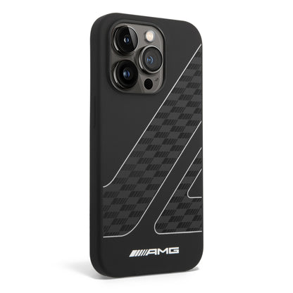 iPhone 14 Pro Kılıf AMG Liquid Silikon Damalı Bayrak Dizayn Kılıf