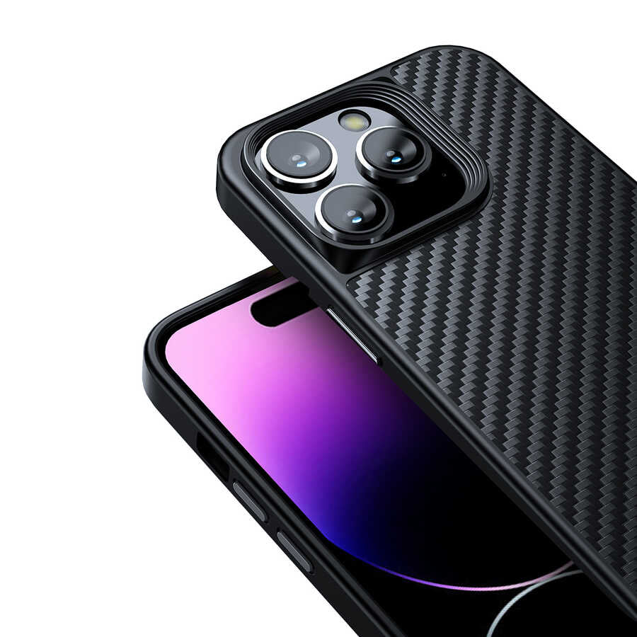 iPhone 14 Pro Kılıf Aramid Karbon Fiber M-safe Özellikli Wlons Radison Kılıf