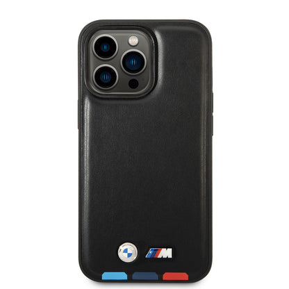 iPhone 14 Pro Kılıf BMW M-safe Şarj Özellikli PU Deri 3 Renkli Logolu Dizayn Kılıf