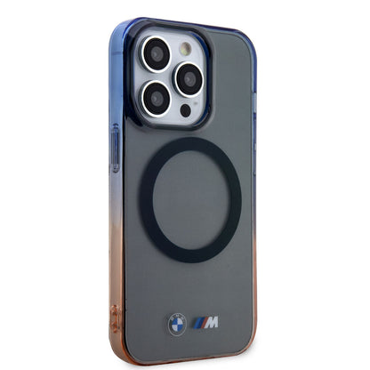 iPhone 14 Pro Kılıf BMW M-safe Şarj Özellikli Transparan Renk Geçişli Dizayn Kılıf