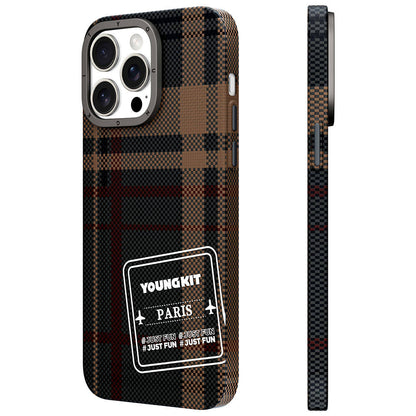 iPhone 14 Pro Kılıf Ekose Desenli Youngkit Gezhi Serisi Kılıf