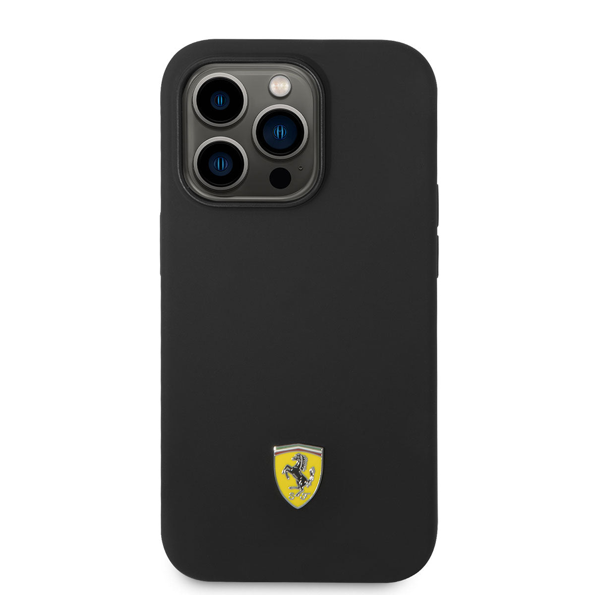 iPhone 14 Pro Kılıf Ferrari M-safe Şarj Özellikli Silikon Metal Logo Dizayn Kılıf