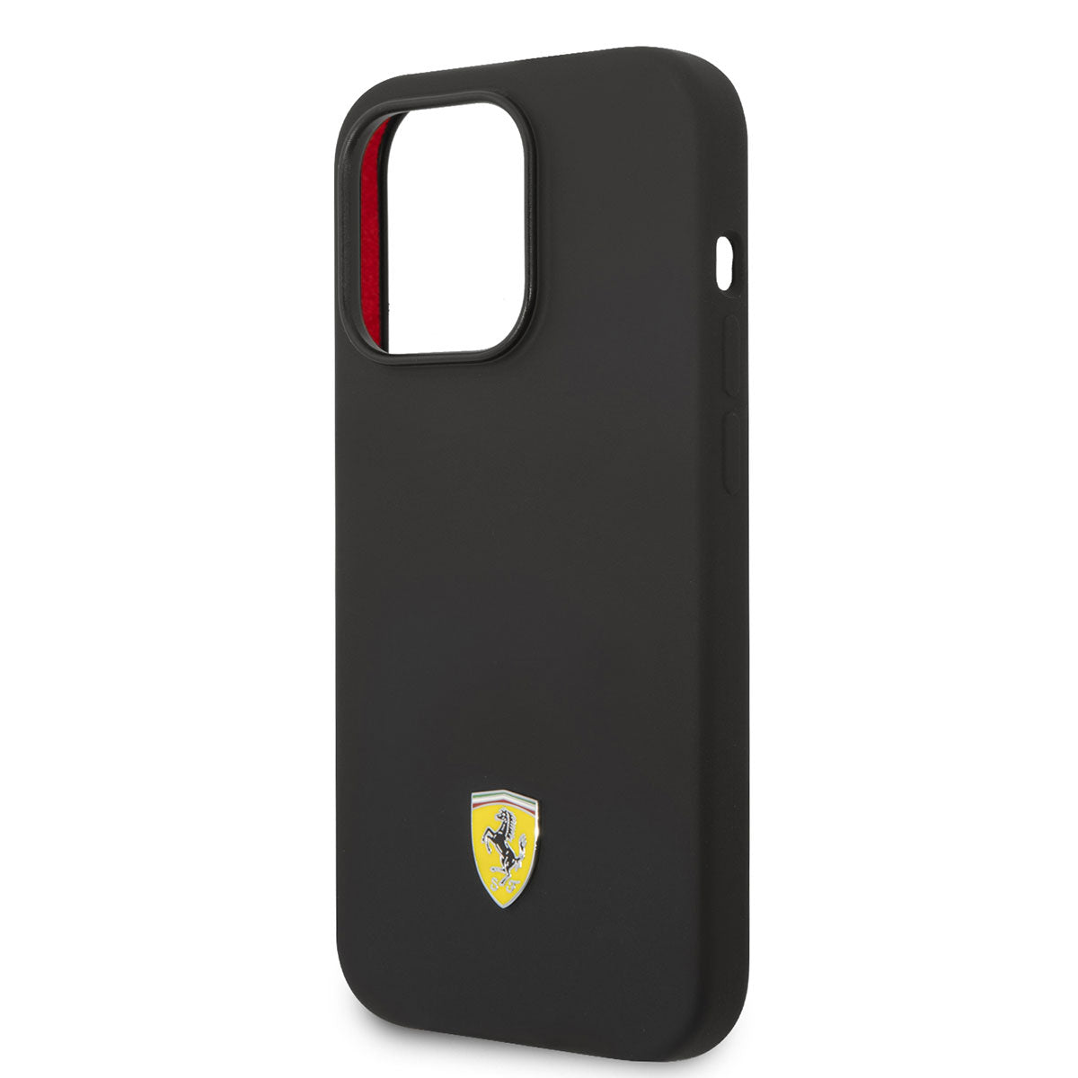 iPhone 14 Pro Kılıf Ferrari M-safe Şarj Özellikli Silikon Metal Logo Dizayn Kılıf