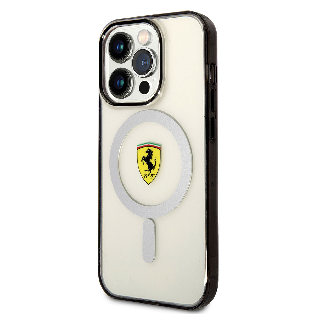 iPhone 14 Pro Kılıf Ferrari M-safe Şarj Özellikli Transparan Dizayn Kılıf
