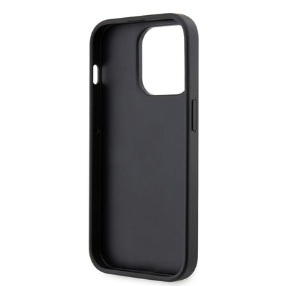 iPhone 14 Pro Kılıf Ferrari orijinal Lisanlı Klasik Metal Logolu Delikli Standlı Karbon Kılıf