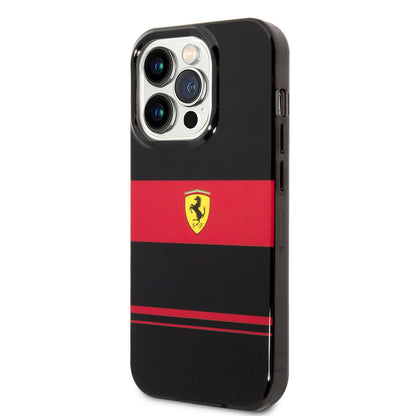 iPhone 14 Pro Kılıf Ferrari orijinal Lisanslı M-safe Şarj Özellikli Yatay Çizgili Dizayn Kılıf