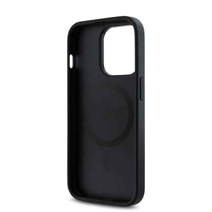 iPhone 14 Pro Kılıf Guess Orijinal Lisanslı M-safe Şarj Özellikli Gül Baskılı 4G Desenli Yazı Logolu Kılıf