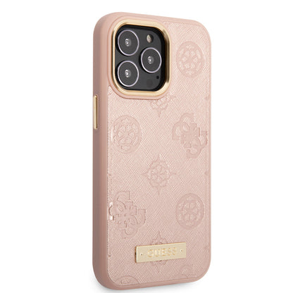 iPhone 14 Pro Kılıf GUESS M-safe Şarj Özellikli PU Deri Metal Logolu Kılıf