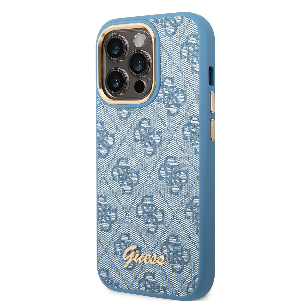 iPhone 14 Pro Kılıf GUESS PU Deri Metal Logo Dizaynlı Kılıf