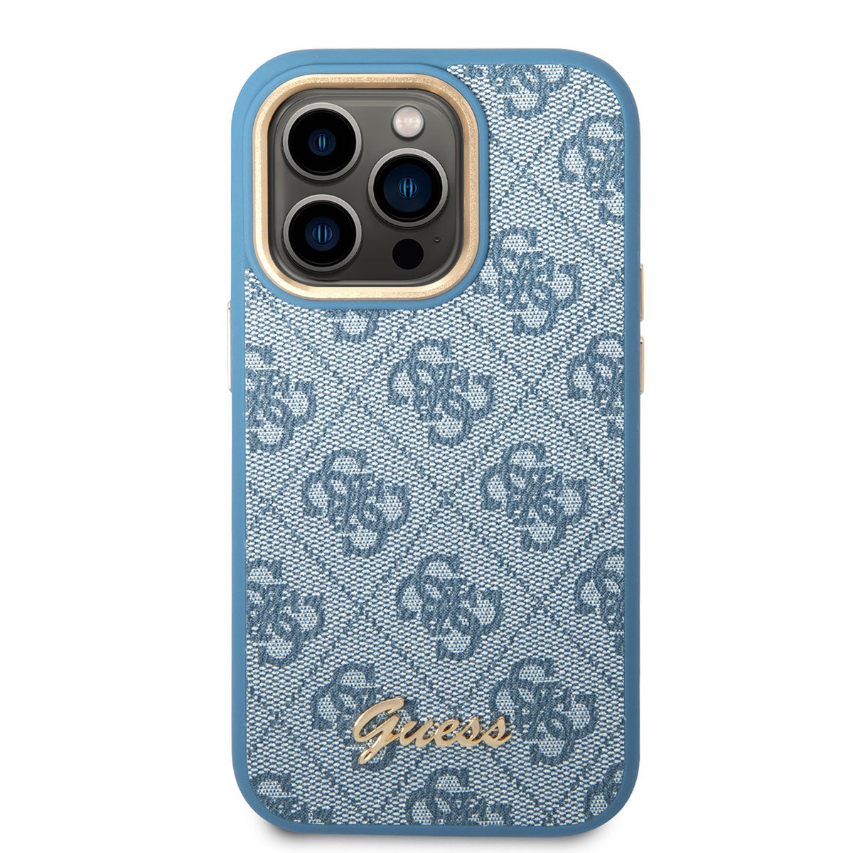iPhone 14 Pro Kılıf GUESS PU Deri Metal Logo Dizaynlı Kılıf