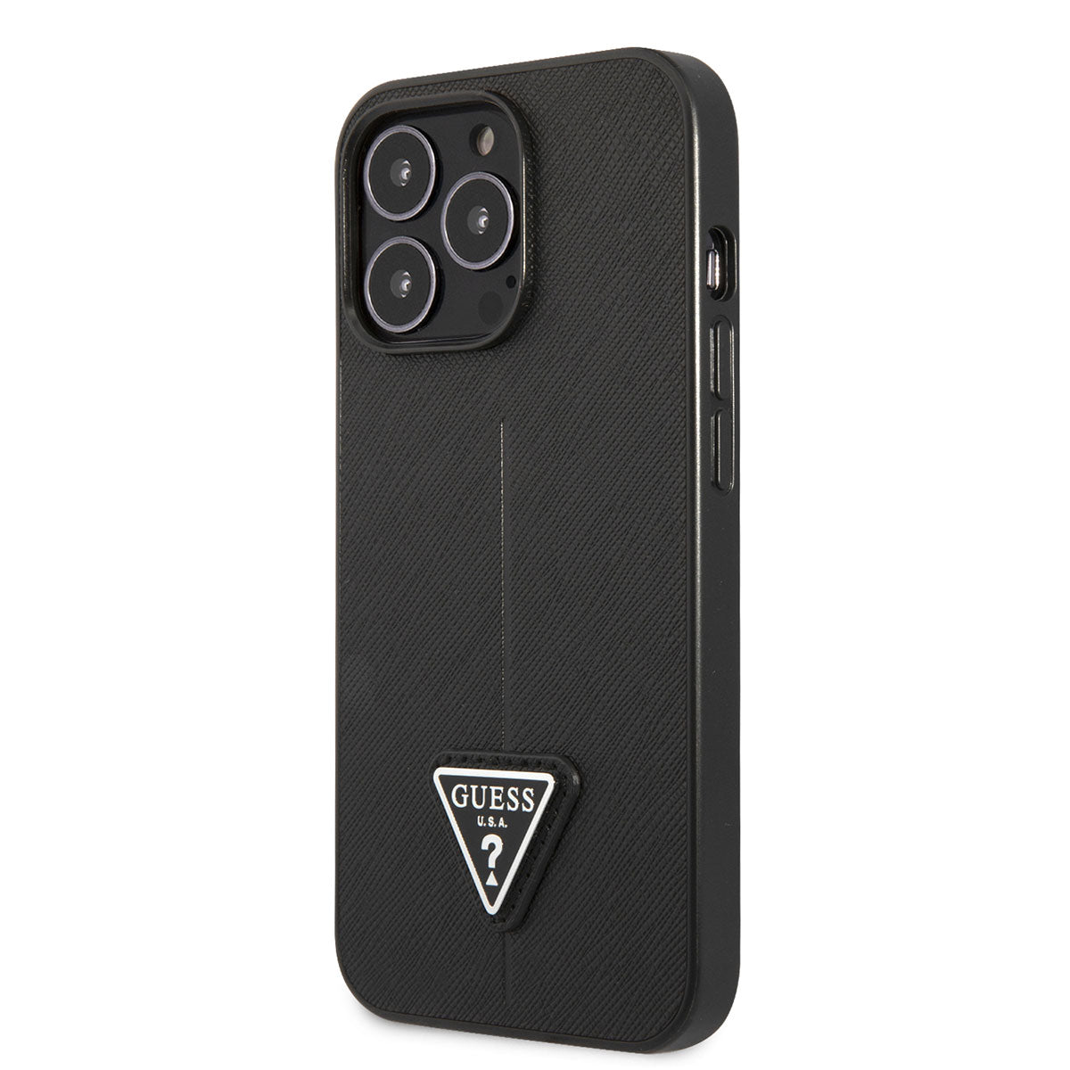 iPhone 14 Pro Kılıf GUESS PU Safran Deri Üçgen Logo Dizayn Kılıf