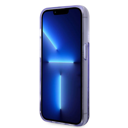 iPhone 14 Pro Kılıf GUESS Transparan Sıvılı Simli Dizayn Kılıf