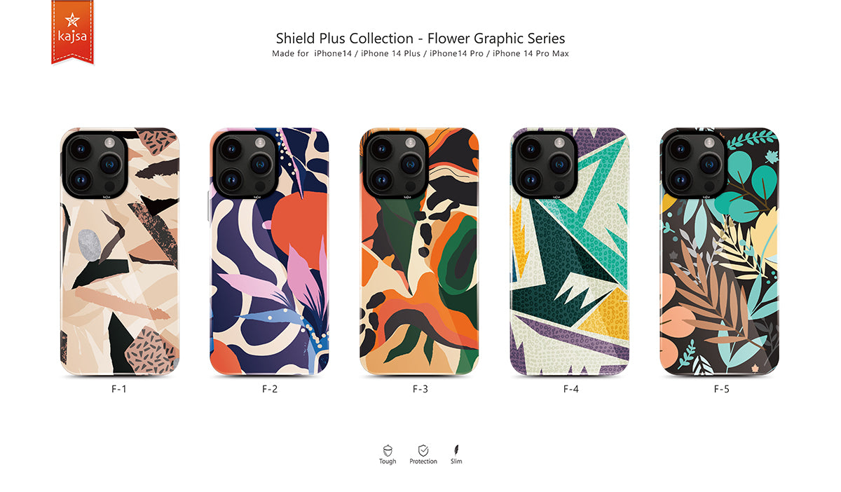 iPhone 14 Pro Kılıf HD Desenli Kajsa Shield Plus Flower Graphic Serisi Kılıf
