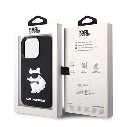 iPhone 14 Pro Kılıf Karl Lagerfeld 3D Rubber Choupette Dizayn Kılıf