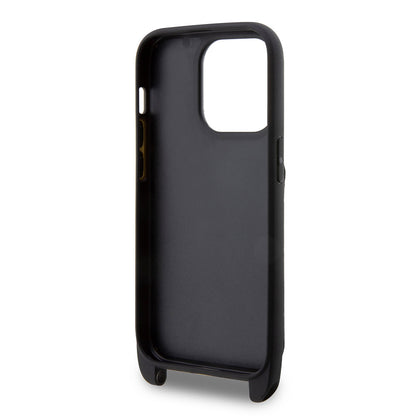iPhone 14 Pro Kılıf Karl Lagerfeld Boyun Askılı Kartlıklı Karl Dizayn Kılıf