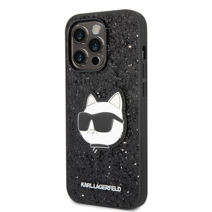iPhone 14 Pro Kılıf Karl Lagerfeld Parlak Taşlı Choupette Dizayn Kılıf