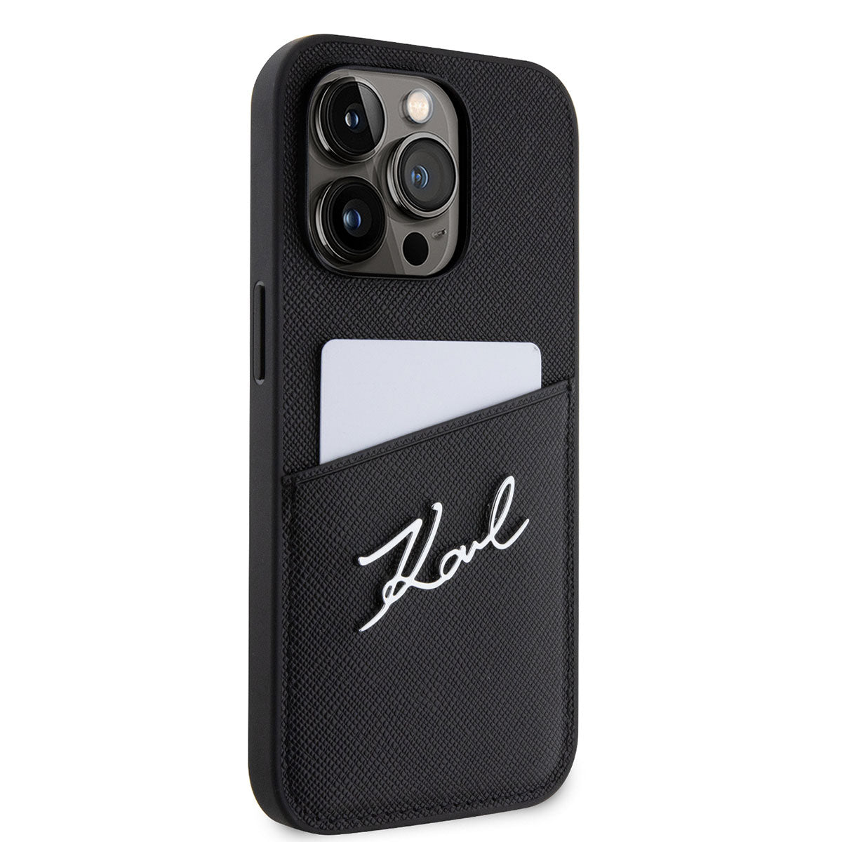 iPhone 14 Pro Kılıf Karl Lagerfeld Saffiano Deri Kartlıklı Dizayn Kılıf