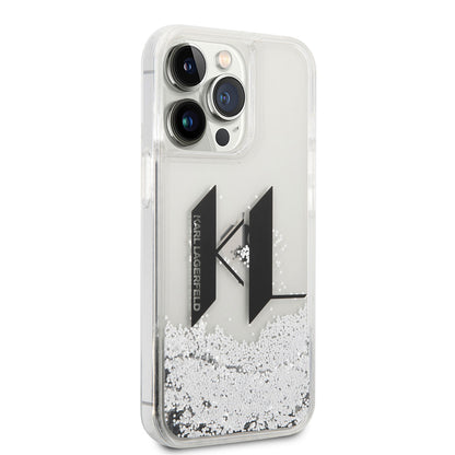 iPhone 14 Pro Kılıf Karl Lagerfeld Sıvılı Simli Dizayn Kılıf