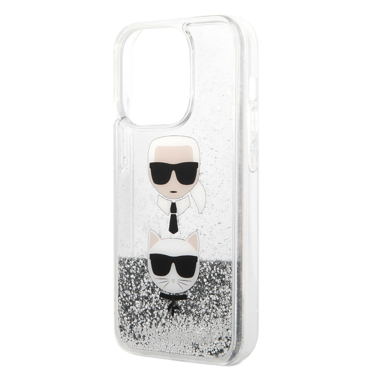 iPhone 14 Pro Kılıf Karl Lagerfeld Sıvılı Simli K&C Head Dizayn Kılıf