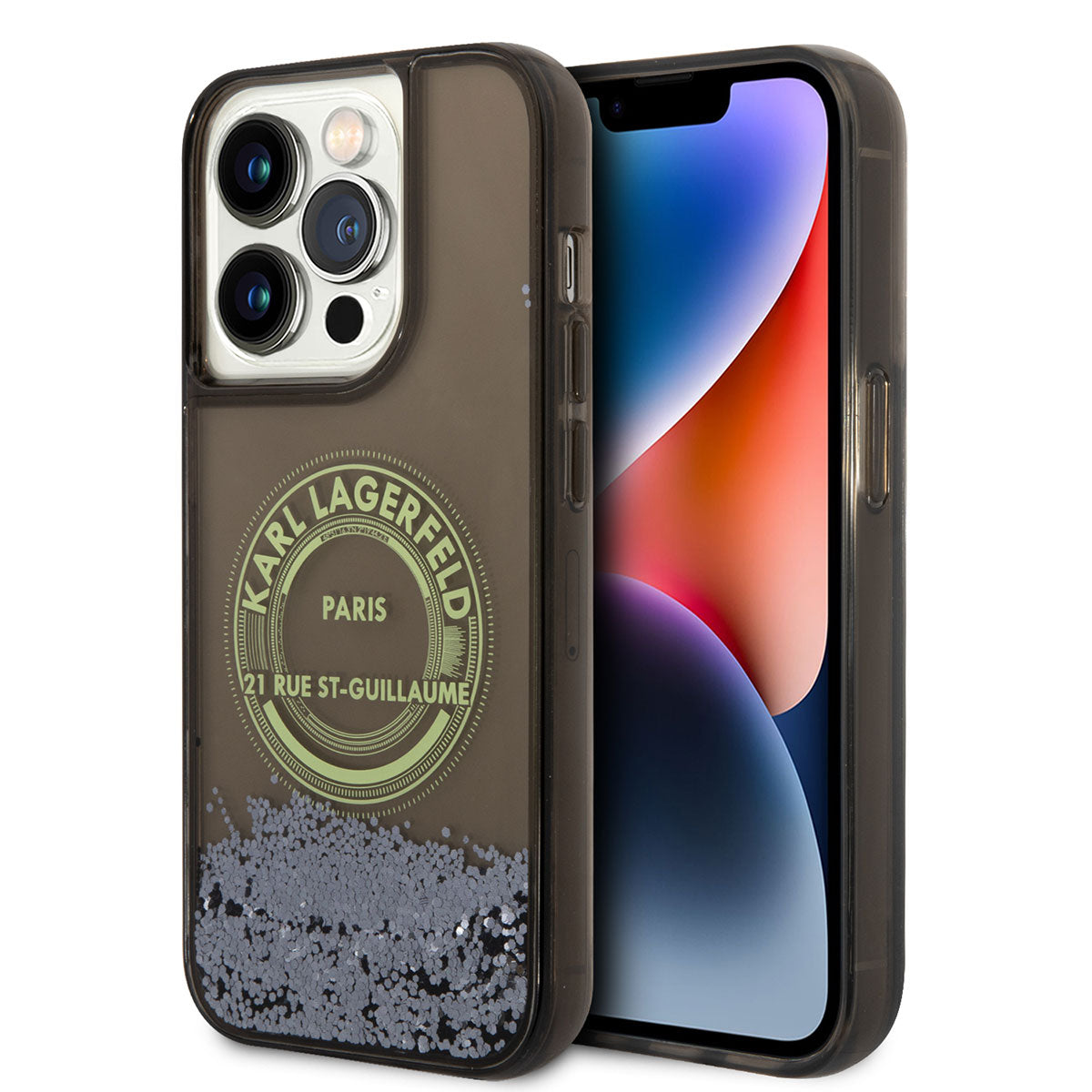 iPhone 14 Pro Kılıf Karl Lagerfeld Sıvılı Simli RSG Dizayn Kılıf