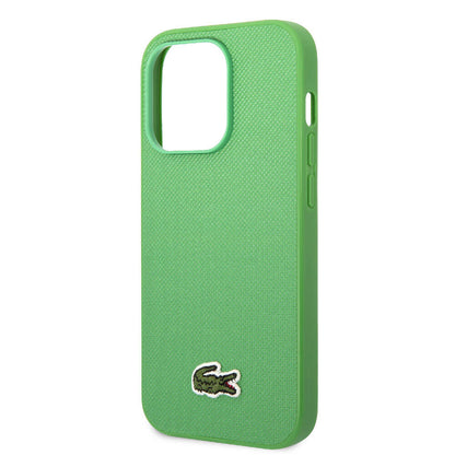 iPhone 14 Pro Kılıf Lacoste Orijinal Lisanslı PU Pike Desenli Arka Yüzey İkonik Timsah Dokuma Logolu Kılıf