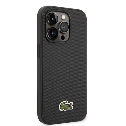 iPhone 14 Pro Kılıf Lacoste orijinal Lisanslı PU Pike Desenli Arka Yüzey İkonik Timsah Dokuma Logolu Kılıf