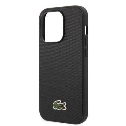 iPhone 14 Pro Kılıf Lacoste orijinal Lisanslı PU Pike Desenli Arka Yüzey İkonik Timsah Dokuma Logolu Kılıf