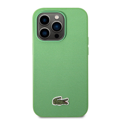iPhone 14 Pro Kılıf Lacoste orijinal Lisanslı PU Pike Desenli Arka Yüzey İkonik Timsah Dokuma Logolu Kılıf