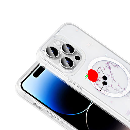 iPhone 14 Pro Kılıf M-Safe Şarj Özellikli Şeffaf Zore Folk Sert Kılıf
