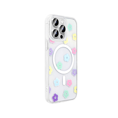 iPhone 14 Pro Kılıf M-Safe Şarj Özellikli Şeffaf Zore Folk Sert Kılıf