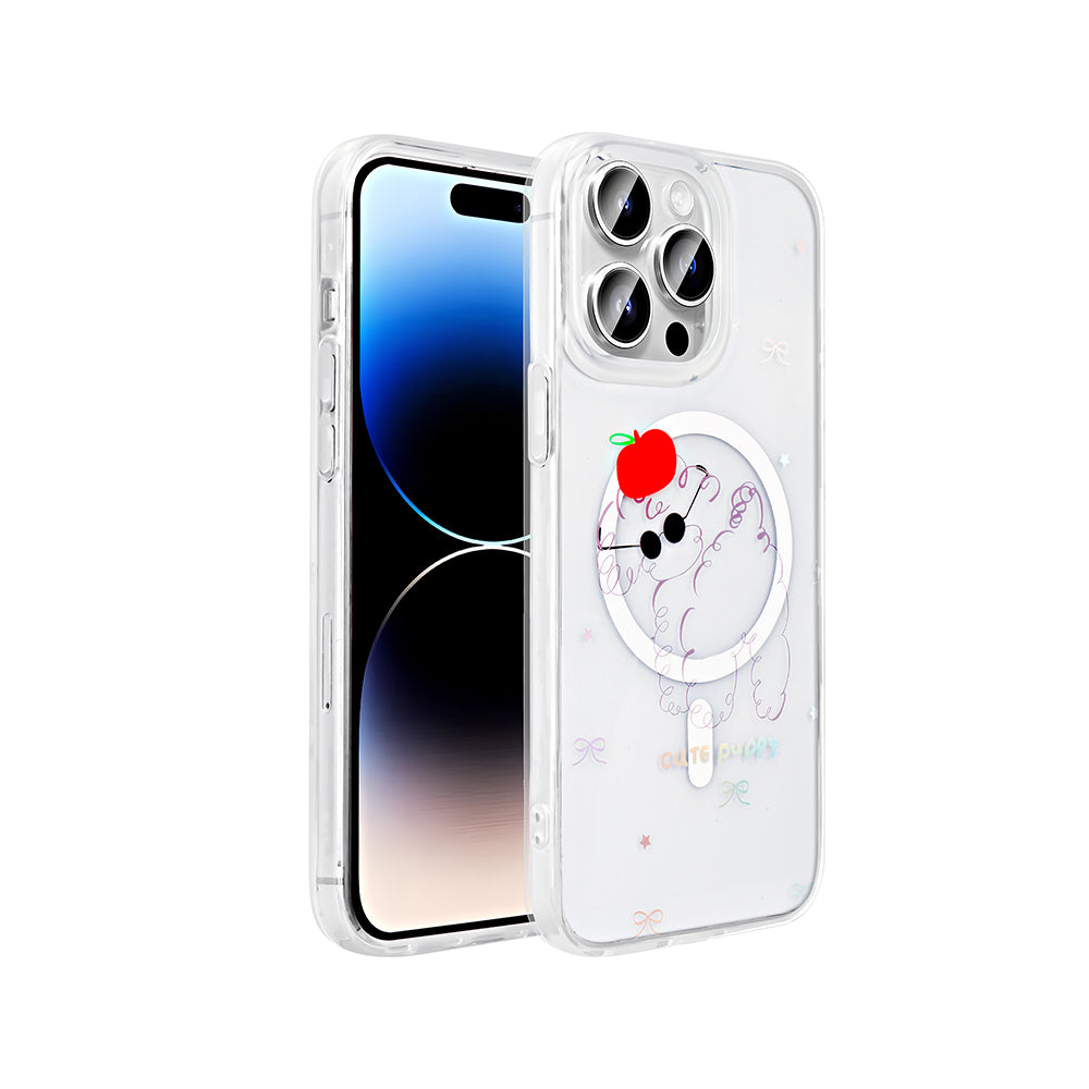 iPhone 14 Pro Kılıf M-Safe Şarj Özellikli Şeffaf Zore Folk Sert Kılıf