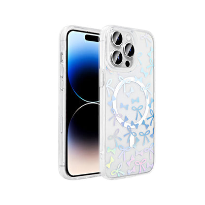iPhone 14 Pro Kılıf M-Safe Şarj Özellikli Şeffaf Zore Folk Sert Kılıf