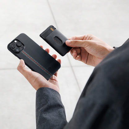 iPhone 14 Pro Kılıf M-safe Şarj Özellikli 600D Aramid Fiber Pitaka Tactile Woven Orchestra Serisi Rhapsody Kılıf