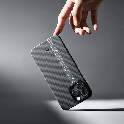 iPhone 14 Pro Kılıf M-safe Şarj Özellikli 600D Aramid Fiber Pitaka Tactile Woven Orchestra Serisi Rhapsody Kılıf