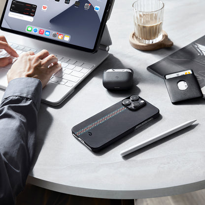 iPhone 14 Pro Kılıf M-safe Şarj Özellikli 600D Aramid Fiber Pitaka Tactile Woven Orchestra Serisi Rhapsody Kılıf